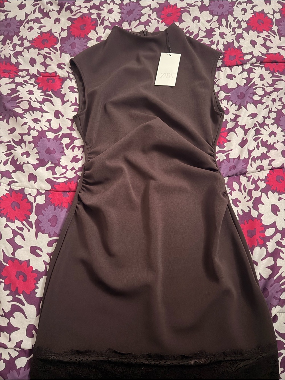 ZARA Chocolate Brown Sleeveless Sheath Dress